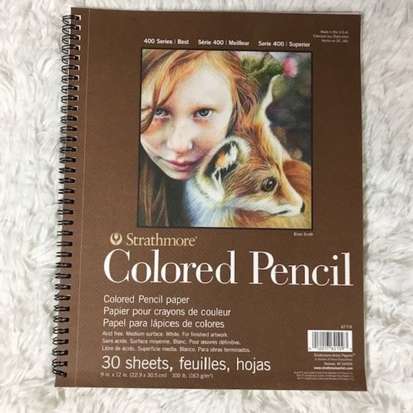 NWOT Strathmore Colored Pencil 9 x 12 Pad 12 Colored Pencils & Pencil Stand Set - Picture 2 of 14